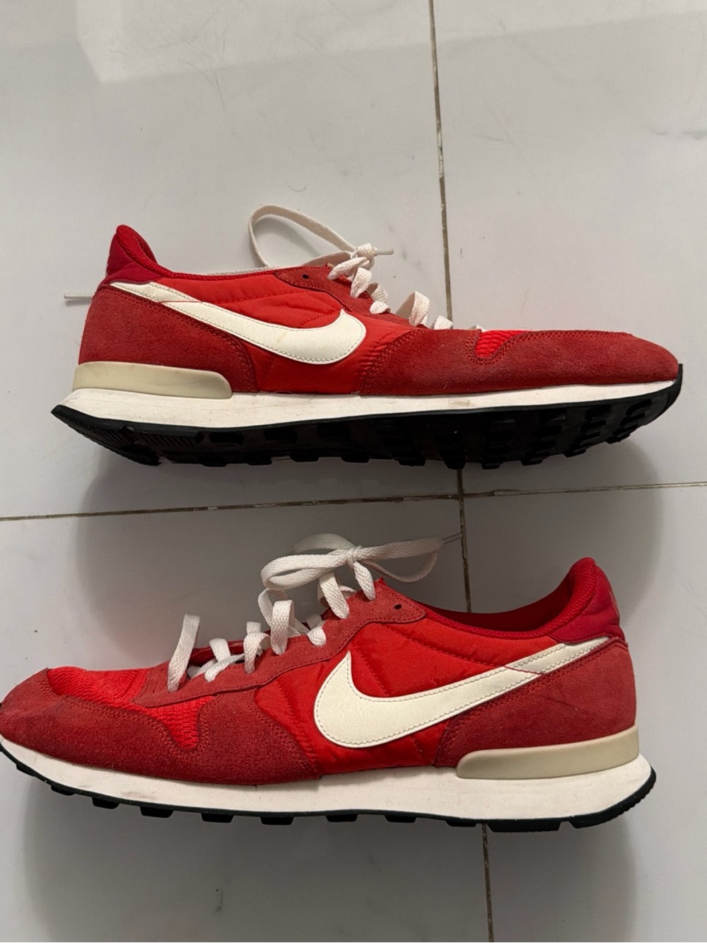 Nike Red and White Men's Athletic Shoes